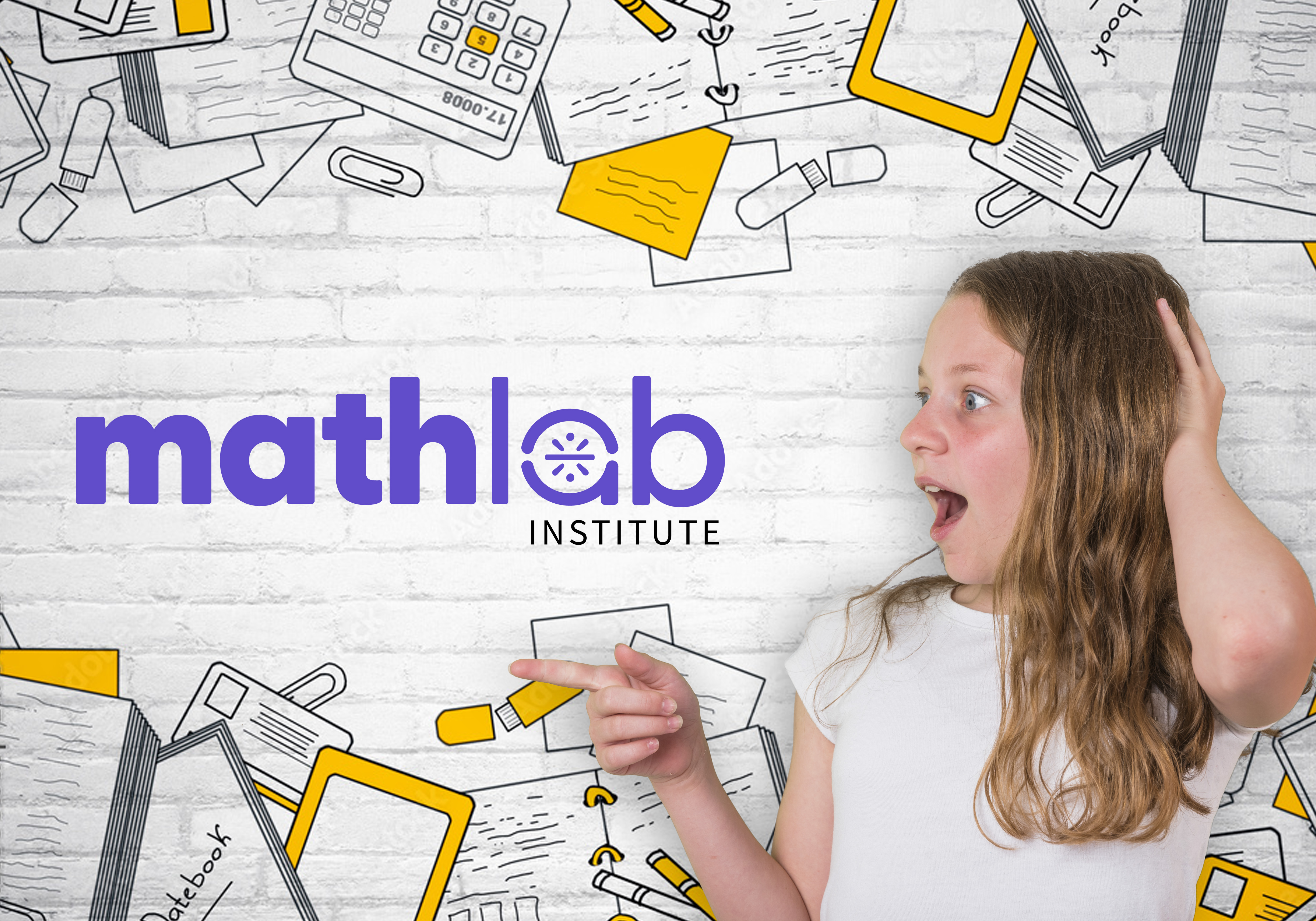 Illustration of a child reading a math book